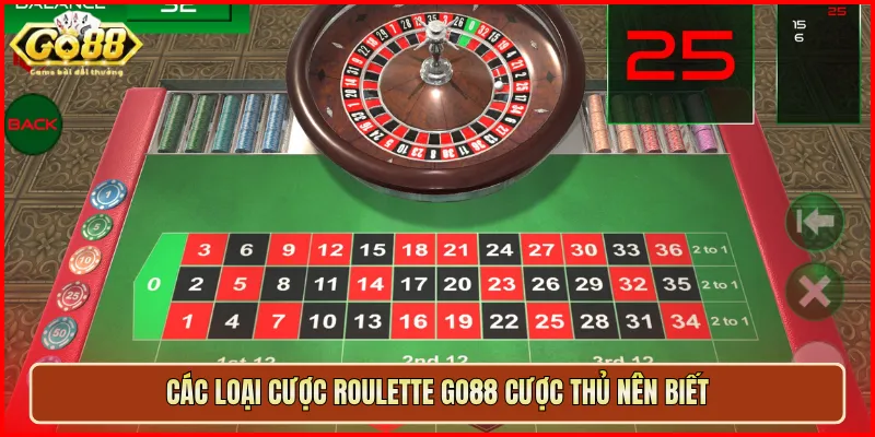 Các loại cược Roulette Go88 cược thủ nên biết