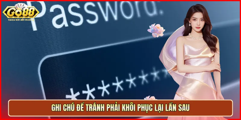 Ghi chú để tránh phải khôi phục lại lần sau