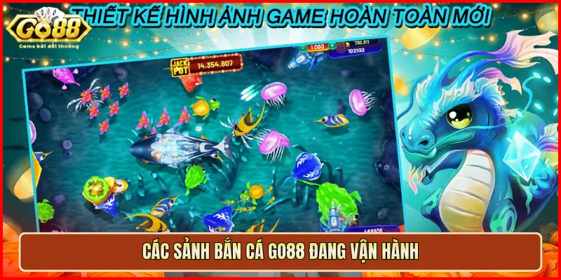 Các sảnh Bắn Cá Go88 đang vận hành